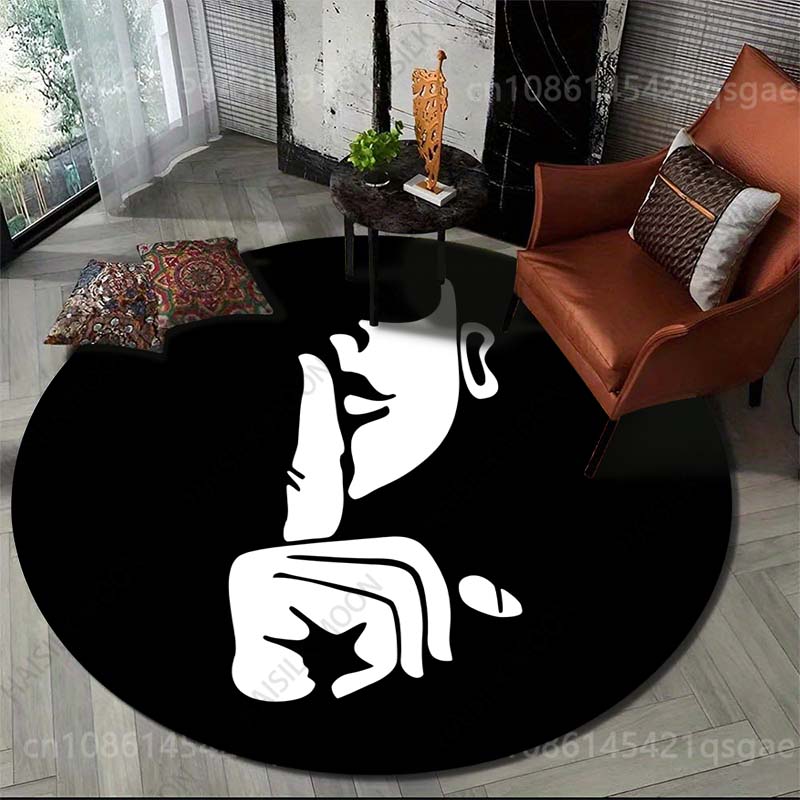 Commercial Printing Icon - Dywan okrągły z nadrukiem ikon gestów,