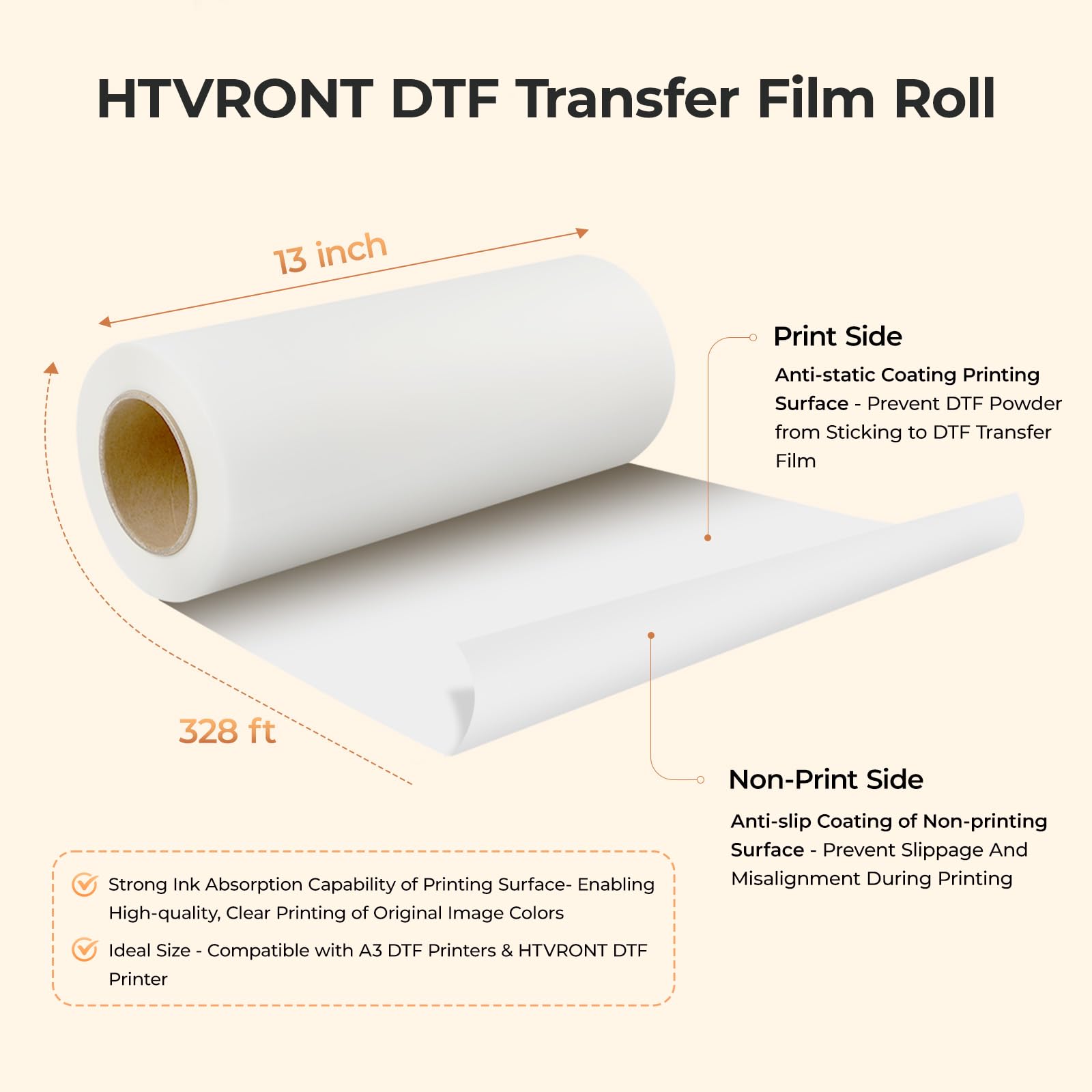 Rolka folii transferowej HTVRO – Dtf Film Roll A3 recenzja i cena